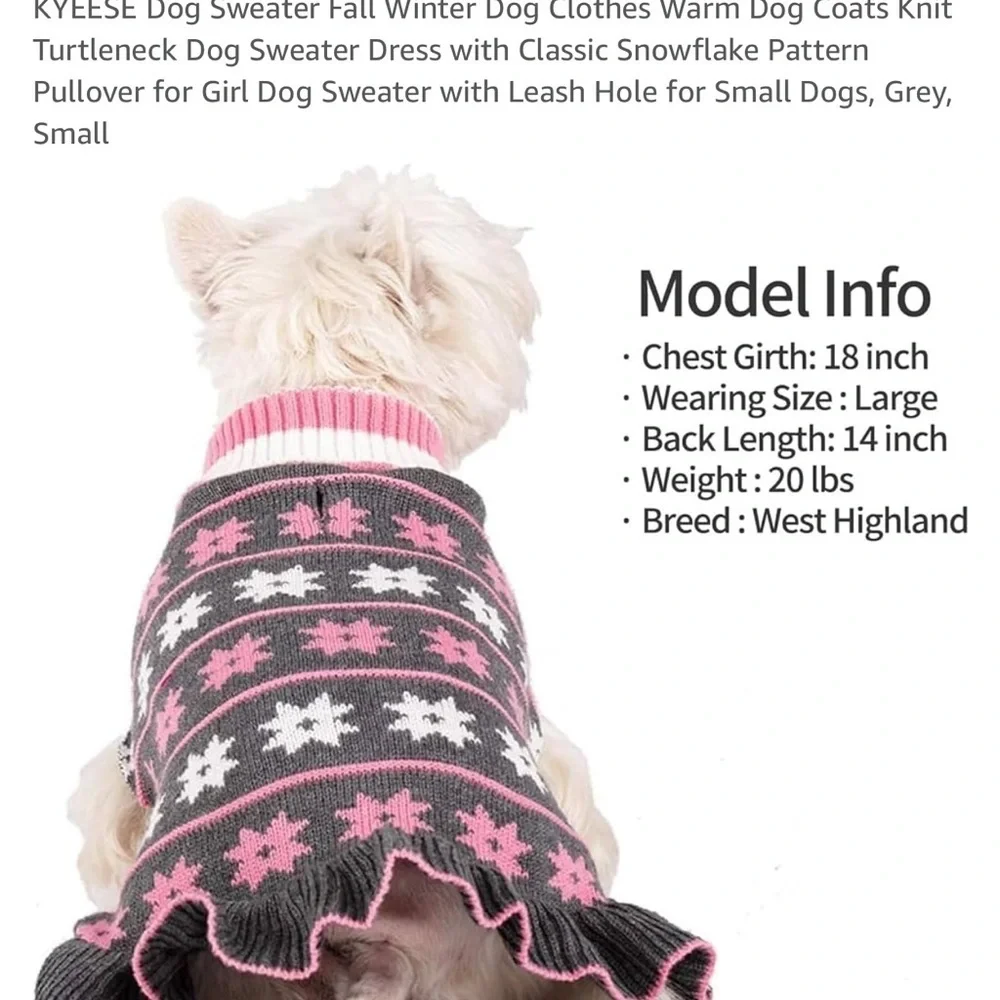 Kyeese Cozy Pink and Gray Dog Sweater